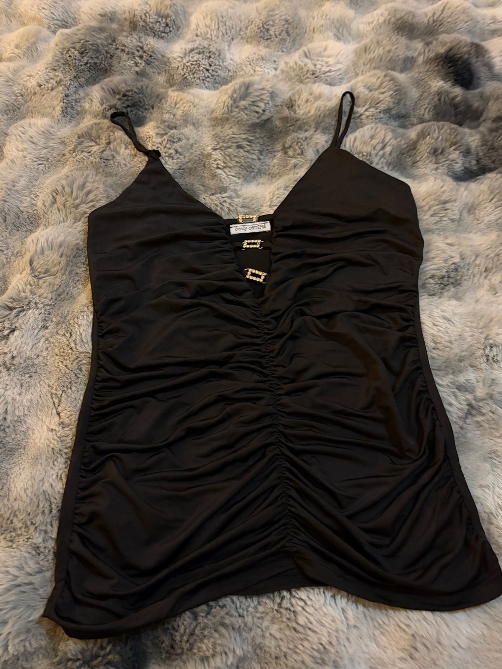 Black Ruched V-Neck Camisole Top Body couture. Very sexy